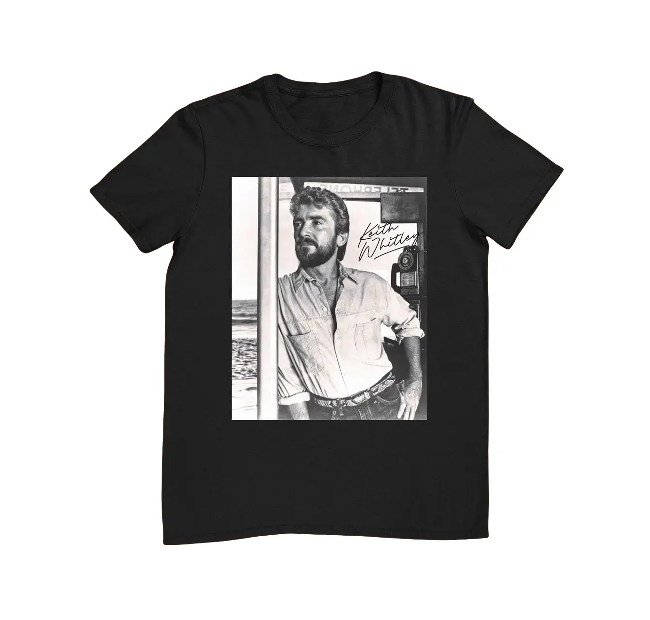 Vintage Photo Signed Keith Whitley Classic Black Unisex T-Shirt Cotton Fabric