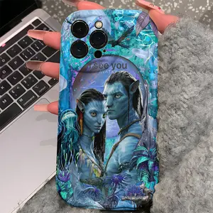Phone Case: 1 Avatar Movie Theme "I See You" Couple Edition - Cream Pattern Series 2D Design Phone Case; Compatible with iPhone 17 Air 16 15 14 13 12 11 Pro Max Plus , Plus Models; Made of TPU Material; Ideal for Birthday Gifts, Valentine's