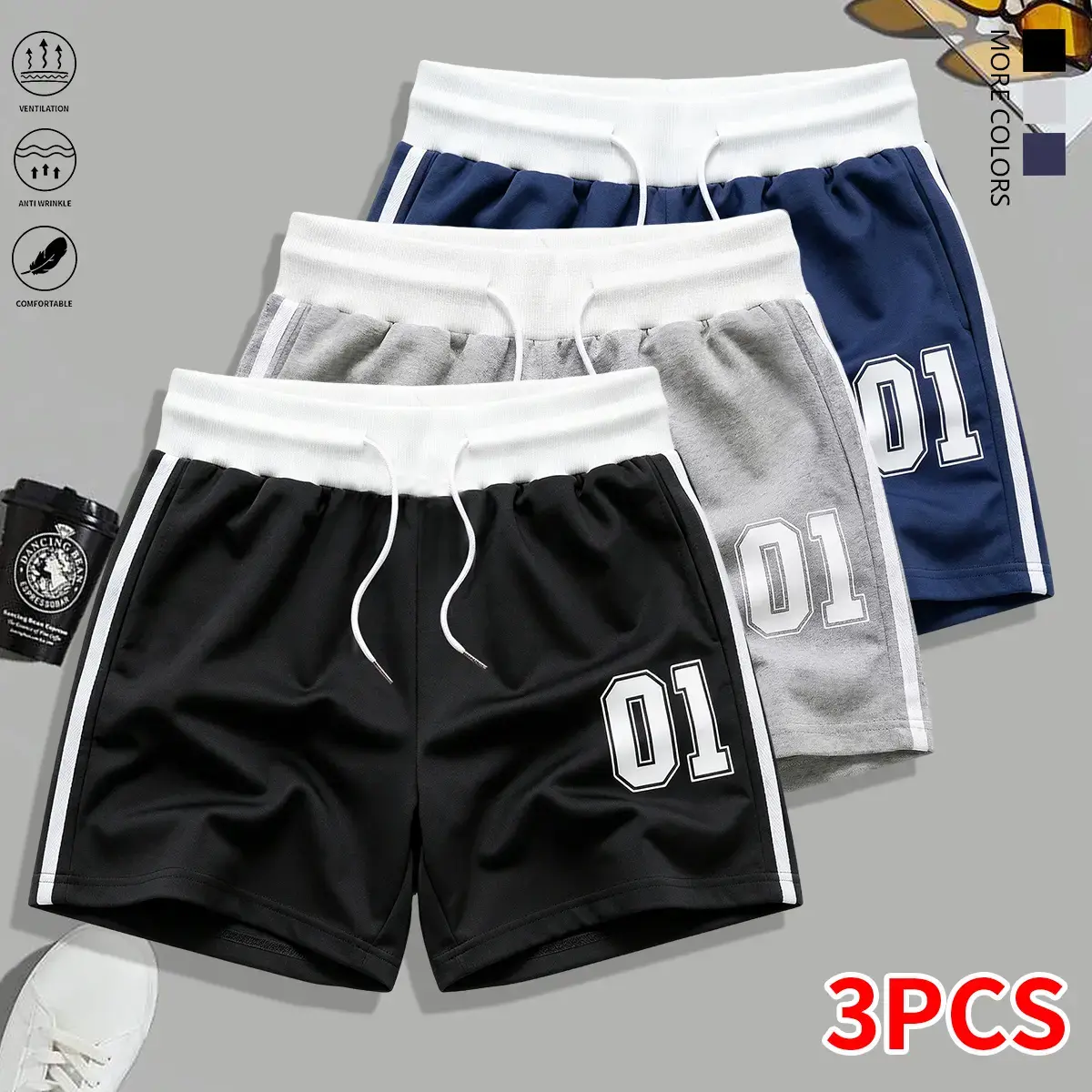 Three-piece set of soft, comfortable women’s shorts suitable for everyday wear, sports/casual activities, fitness yoga, and tennis. Women's Summer Shorts