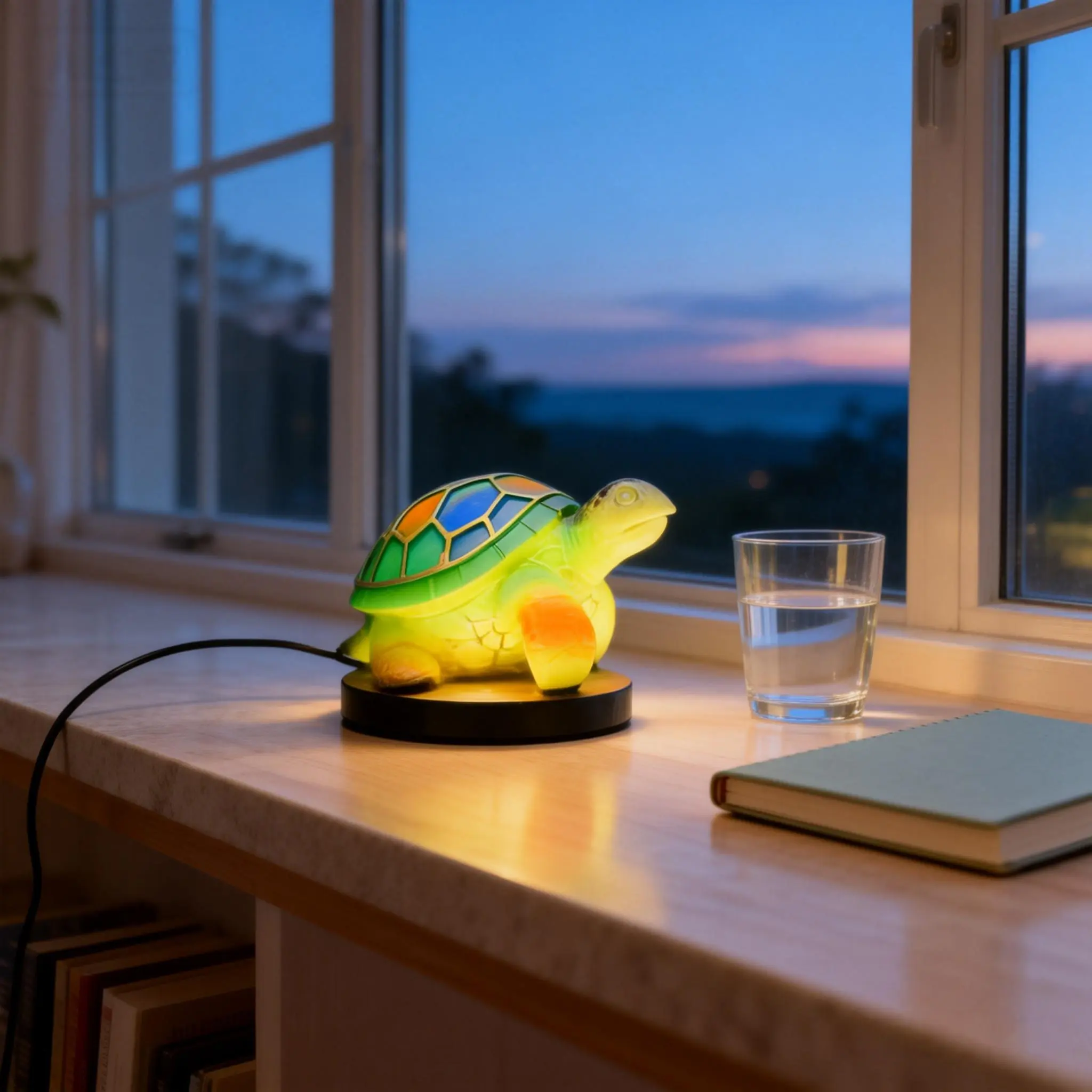 3D Sea Turtle Night Lamp Resin Dyed Table Lamp for Home Decoration Festival Gift Nature Inspired Elegance Coffee Table Ornament