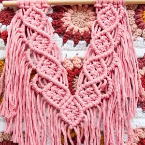 Pink Boho Macrame Wall Hanging | Retro Home Decor | Accessories | Boho Gifts | Wall Decor |Decor | Christmas Gift Ide