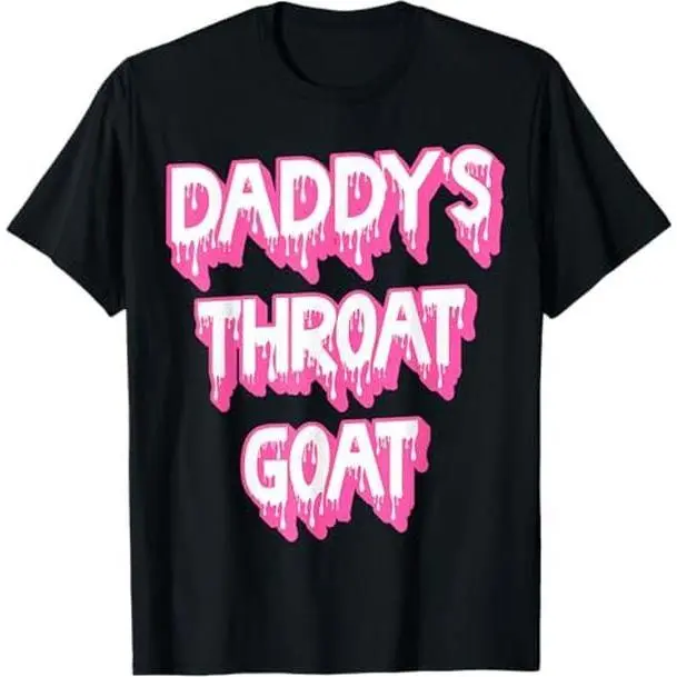 Men's Pink Graphic Tee with 'Daddy's Throat Goat' Sarcastic Print - Soft Pure Cotton Relaxed-Fit Tshirt, Streetwear, Fabric