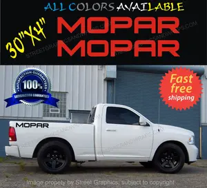 MOPAR RAM BED DECALS 2Pc RED COLOR Durable Vinyl Stickers for Car Decoration 47x5 Fast Shipping Satisfaction Guaranteed
