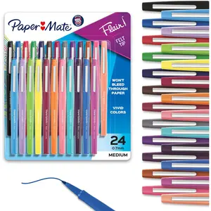 Paper Mate Felt Tip Pens, Flair Marker Pens, Medium Point, Assorted, 24 Count Paper Mate