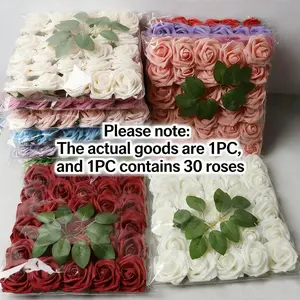 30 Artificial Foam Roses for DIY Wedding Floral Decorations, Perfect As a Valentine'S Gift Or Bridal Bouquet, Decorative Party Decorations