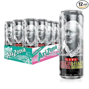 AriZona Half and Half Fruit Iced Tea-Lemonade Blend, 22 Fl Oz Big Cans (Pack of 12), Original Recipe, Refreshing Ready-to-Drink Beverage