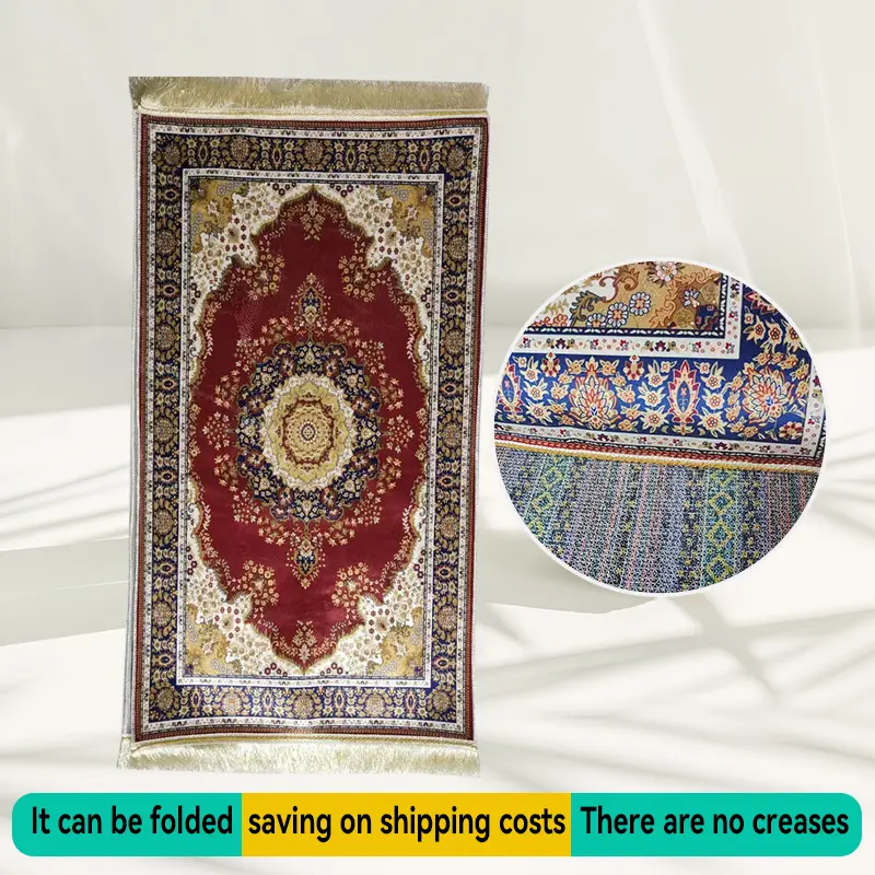 Muslim prayer mat, non-slip foldable home prayer mat, tassel pilgrimage mat, thickened kneeling mat for pilgrimage activities