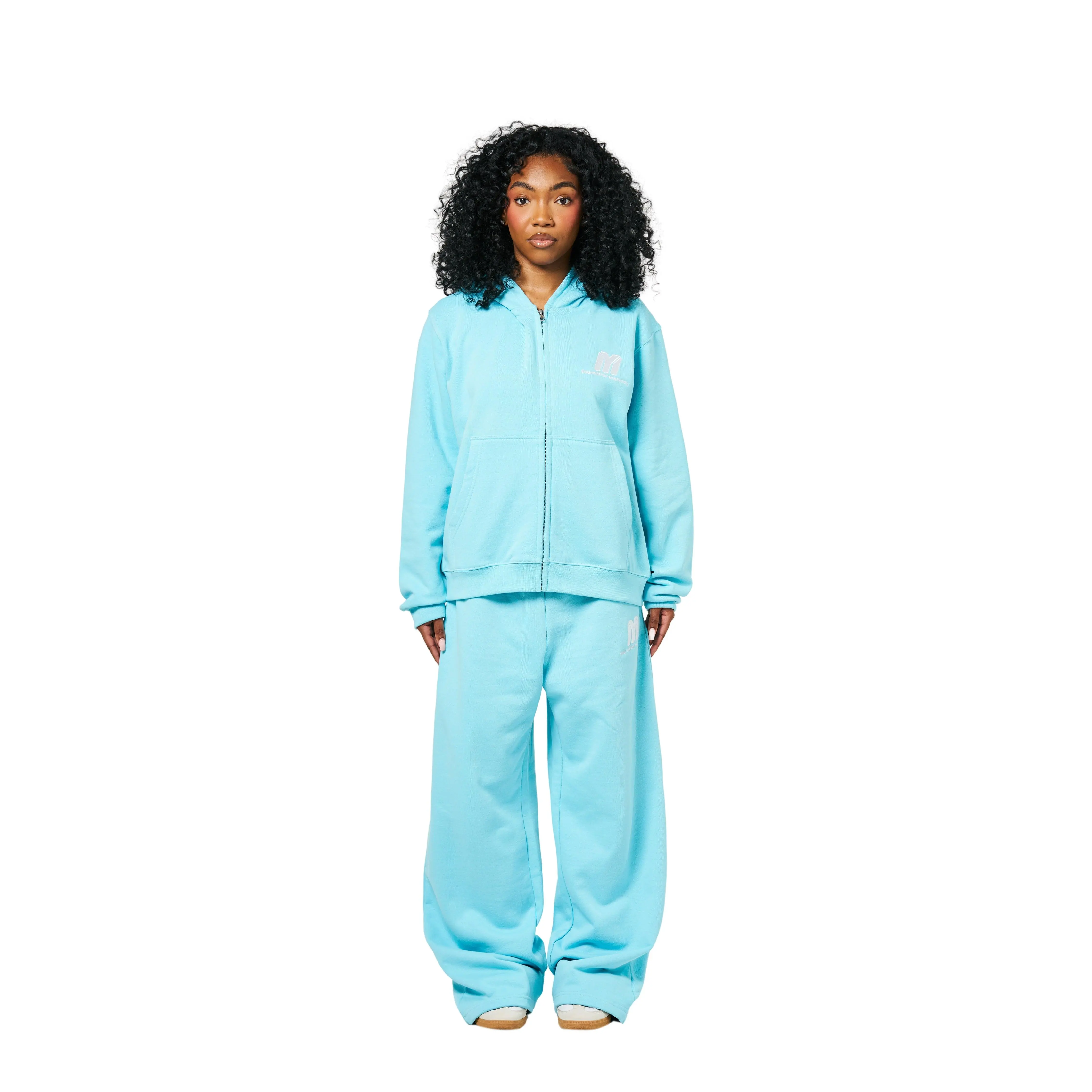 Women's Cropped Zip-Up Hoodie - Heavyweight 450 GSM Cotton Fleece Fabric, Casual Minimalist Long Sleeve Tops with 'You Matter Everyday' Detail, Flattering Fit Sweatshirts