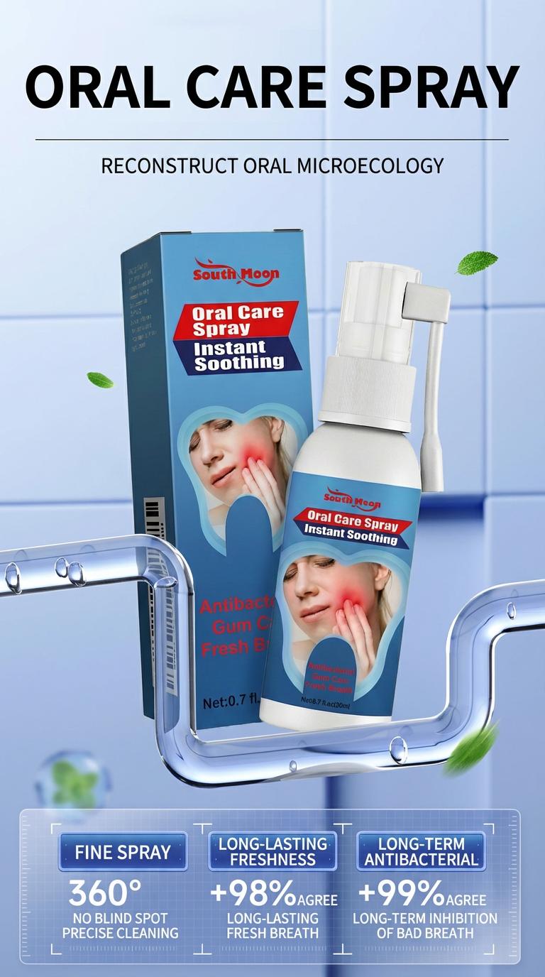 Oral Care Spray - Helps Prevent Tooth Sensitivity, Freshens Breath, Aids in Cavity Prevention, Soothes Gum Discomfort, Inhibits Bacteria, Eliminates Bad Breath and Provides Gentle Daily Oral Protection.