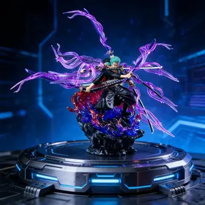 Roronoa Zoro Figure, Nine Sword Style Asura Form, Flame Effect, One Piece Collectible, Anime Fan Gift, Desk Decor