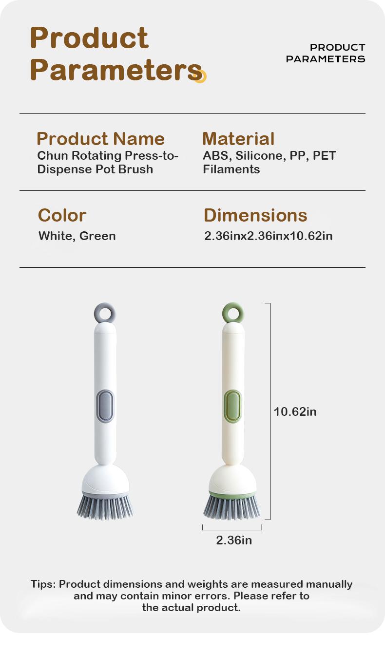 6-in-1 Dish Brush with Detergent Dispenser 360° Rotating Scrubber for Pots Pans Dishes & Utensils Adjustable Angles Non-Slip Grip Handle Durable PET Bristles Ergonomic Design Anti-Slip Grip Integrated Soap Dispenser 6-in-1 Dish Brush with Detergent Dispenser 360° Rotating Scrubber for Pots Pans Dishes & Utensils Adjustable Angles Non-Slip Grip Handle Durable PET Bristles Ergonomic Design Anti-Slip Grip Integrated Soap Dispenser