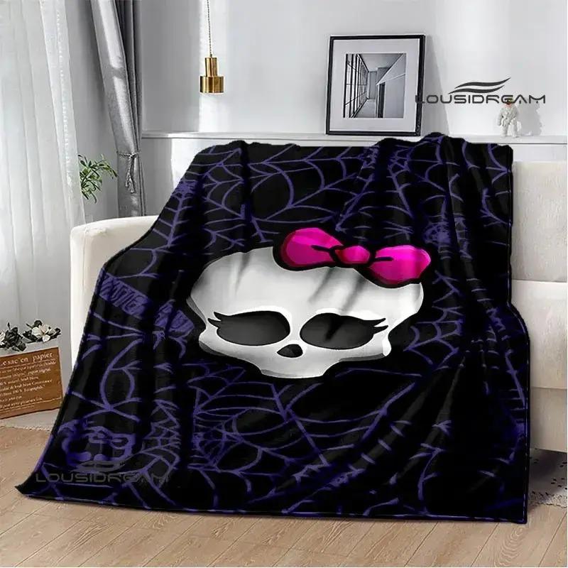 Monster High Flannel Blanket - Ultra Soft, Cozy Warm, Creepy Cute Style for Draculaura & Frankie Fans, Teen Girl Gifts, Bedroom Throw for Home Use