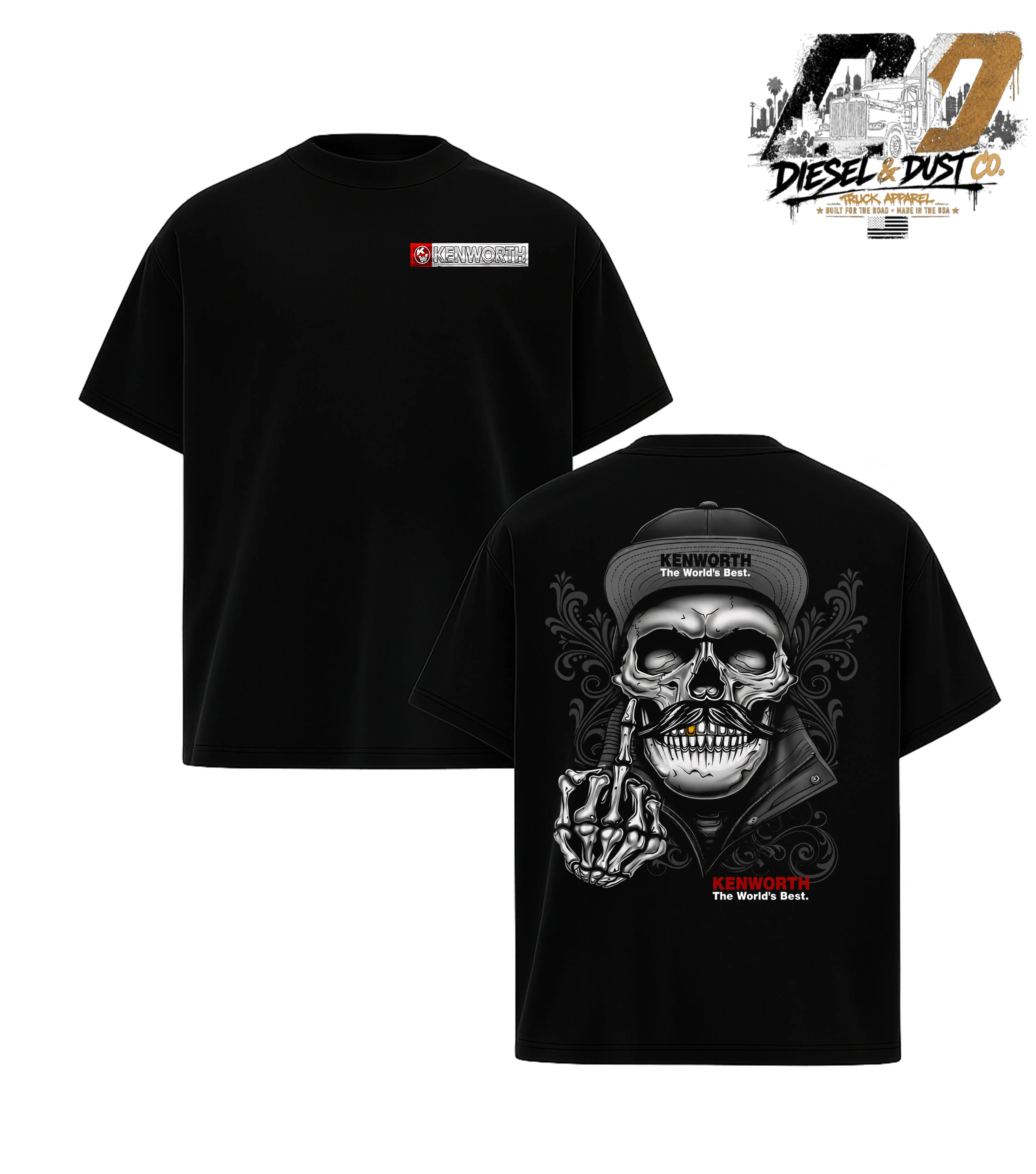 KW Truck Gear Graphic Double-Sided Shirt, Classic American Semi Truck Mechanic & Diesel Engine Design Shirt, Perfect for Truck Drivers, Mechanics & Heavy Equipment Fans