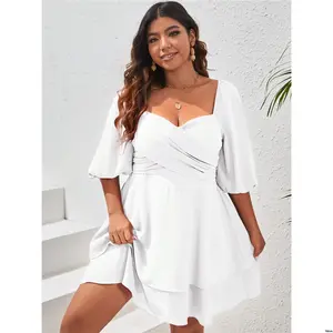 Sleeve Sweetheart VCAY tiktok Plus Size Neckline Puff Dress