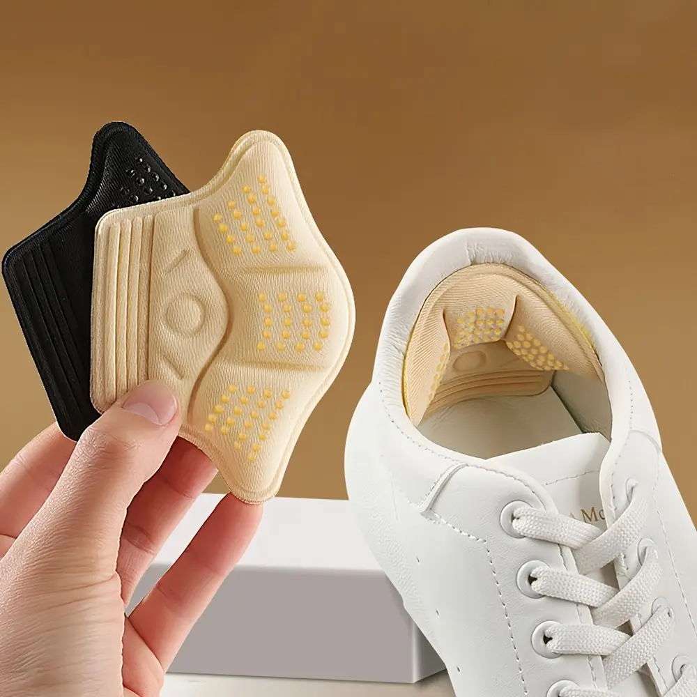 Extra Thick Self Adhesive Sponge Insoles for Wide Shoes Adjustable Heel Pads Non Slip Reusable Foot Inserts Comfortable Arch Support Cushioning for Men Women