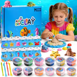 【Children's Day gifts 】Air Dry Clay 12 Boxes Soft Ultra Light Safe DIY Craft Kit with Tools Tutorials