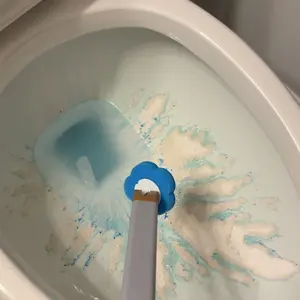 Wall Mounted Toilet Brush Set, 1 Set Toilet Brush with 24/48/72pcs Disposable Replacement Brush Head & Holder, Bathroom Cleaning Tool