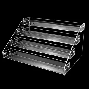 12in 4 Tier Acrylic Riser Display Organizer - Premium Clear Organizer for Perfume & Skincare, Easy Assemble Cupcake Stand & Decorative Shelves