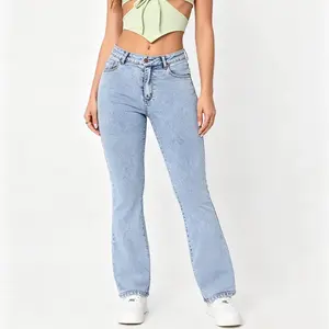 Women's High-Waist Skinny Jeans with Zipper Detail, Womenswear Bottom with Flare Design