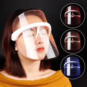 3-Color LED Light Therapy Mask – Translucent Design with Adjustable Straps