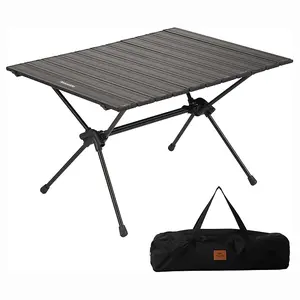 Naturehike FT11 Adjustable Height Camping Table, Ultralight Aluminum Roll-Up Table with Carry Bag, Portable Camp Table for Hiking, Picnic, Fishing