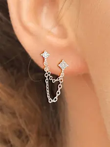 1 Pair Cubic Zirconia Drop Earrings Shining Earrings For Women For Valentine's Day Gift Wedding Jewelry