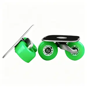 Green Portable Roller Road Drift Skates Plate Anti-Slip Board Aluminum Truck with PU Wheels with ABEC-7 608 Bearings