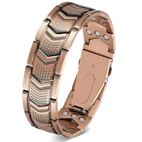 Feraco Men's High-Purity Cu Copper Magnetic Bracelet - 3X Strength 3800 Gauss, 57 Neodymium Magnets, 8.66 Inches Adjustable, 4.26 Oz, Premium Fold-Over Clasp, Scratch-Resistant, Arrow Motif, All-Seasons Wear, Gift-Ready Packaging, Electronic Gadgets