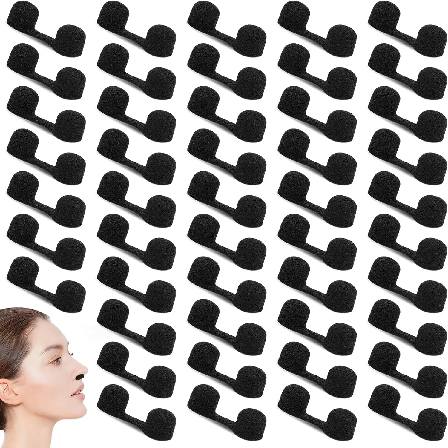 50 Pieces Disposable Nose Filters Plug Filter for Spray Tanning Softness Sponge Nose Filter for Sunless Outdoor Noses Protection (Black)