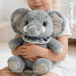 Elephant Plush Toy with Scarf, Soft Stuffed Animal Doll, Cute Baby Companion, Perfect Gift for Kids, Comfort Buddy