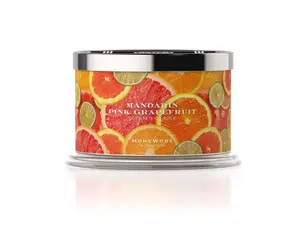 HomeWorx by Harry Slatkin 4 Wick Candle, 18 oz, Mandarin Pink Grapefruit