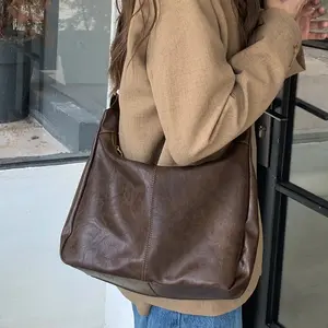 【Local Delivery】Women Fashion Retro Commuting Texture Handbag  High-Capacity Underarm Bag Tote Bag