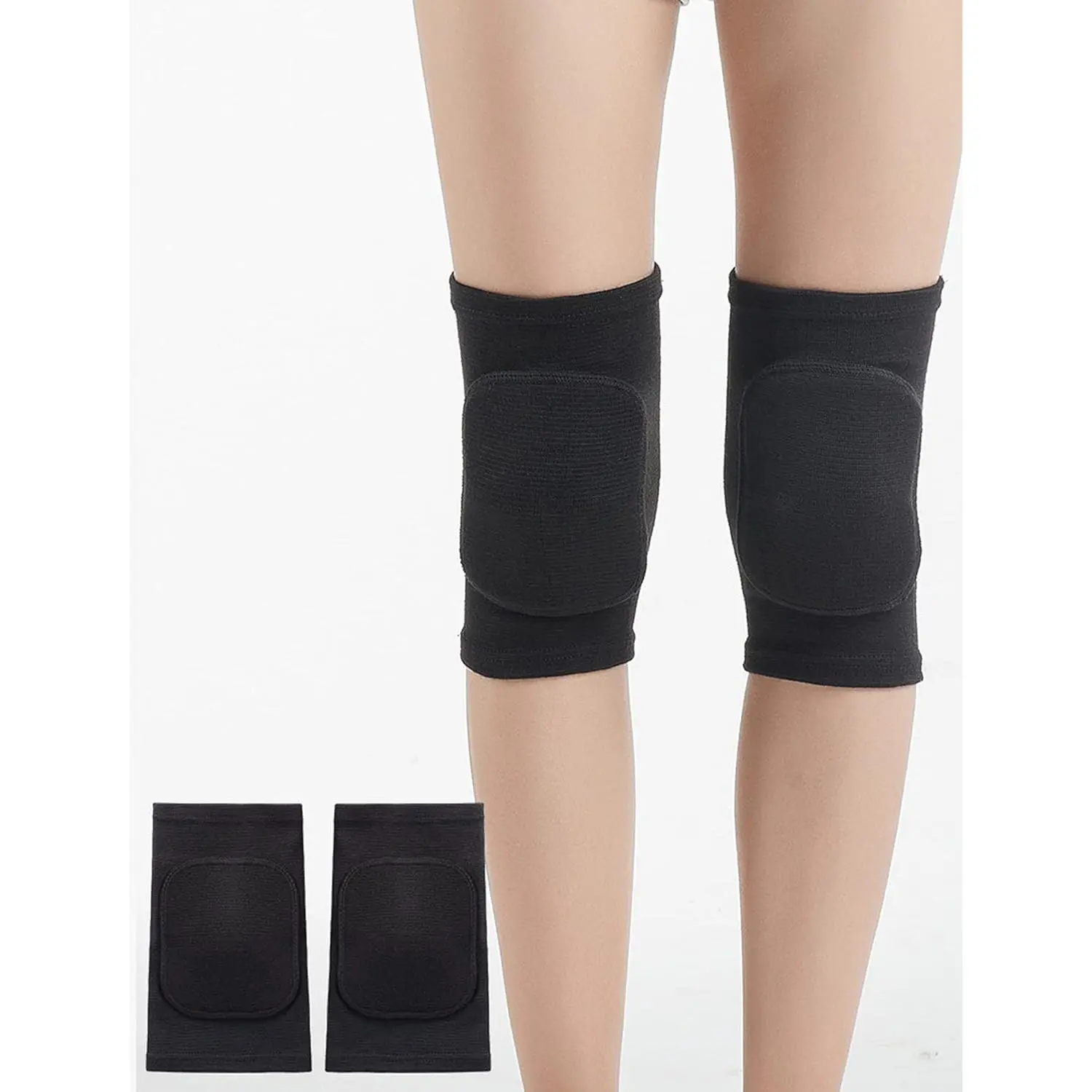 Knee Pads for Women, Dance Knee Pads Wrestling Knee Pads Basketball Knee Pads Volleyball Knee Pads for Women, Knee Protector Soft Knee Pads for Work (Black, M)