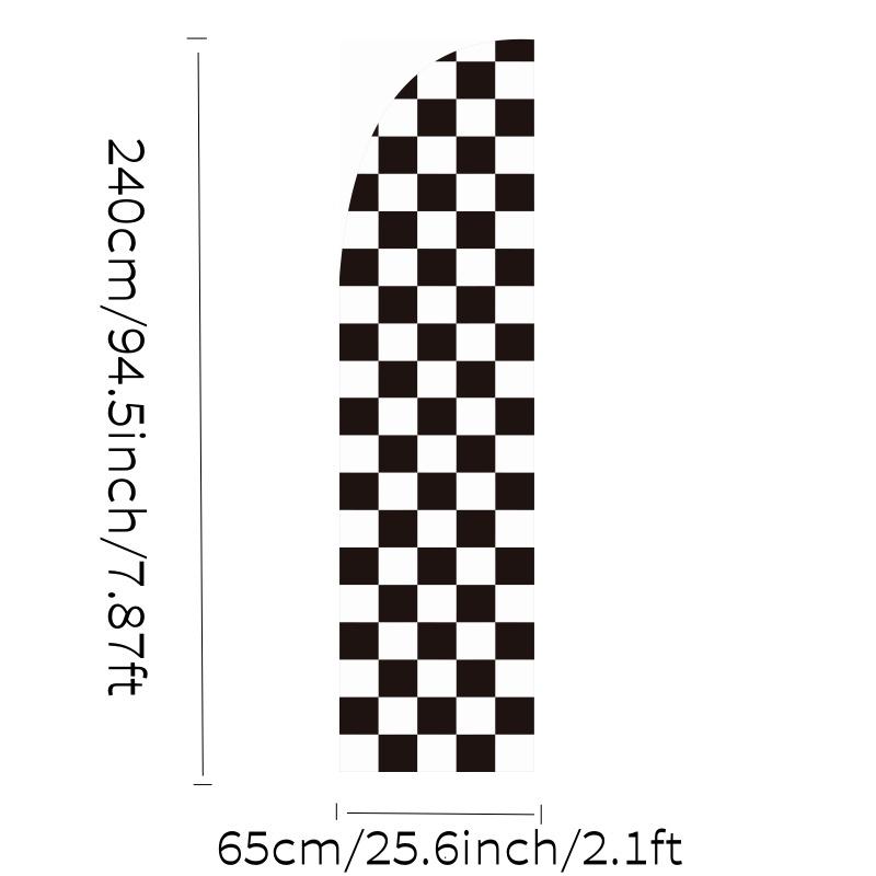 1pc Checkered Flutter Feather Banner Flag  polyester knit material Heavy duty and color fast with mirror image 100% bleed on reverse side Many Designs available for all industries  more colors