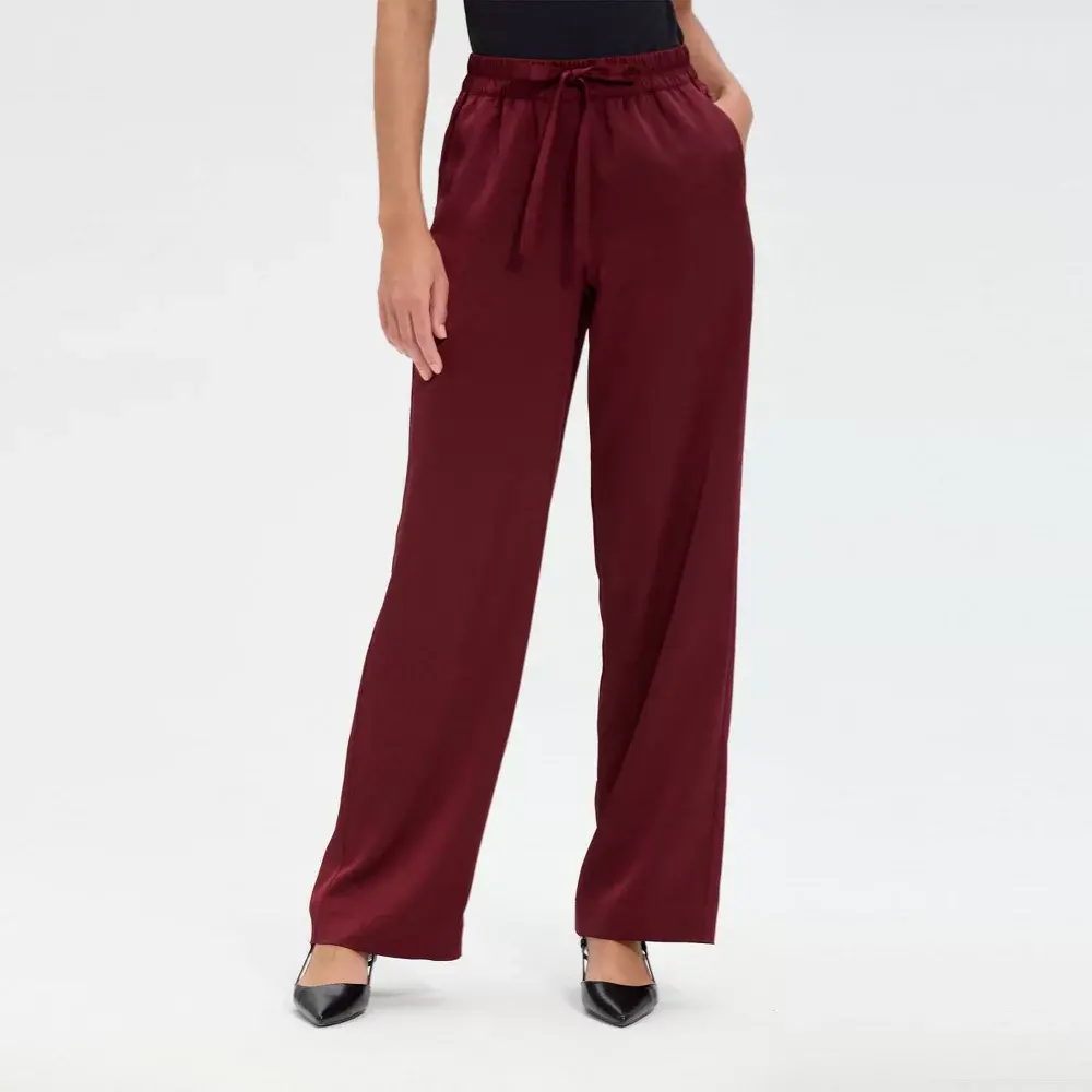 Women's High-Rise Wide Leg Trousers - A
