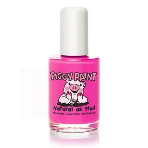 Piggy Paint LOL Neon Magenta Shimmer Nail Polish 0.5oz Non-Toxic Odorless Water-Based Formula Kid-Friendly