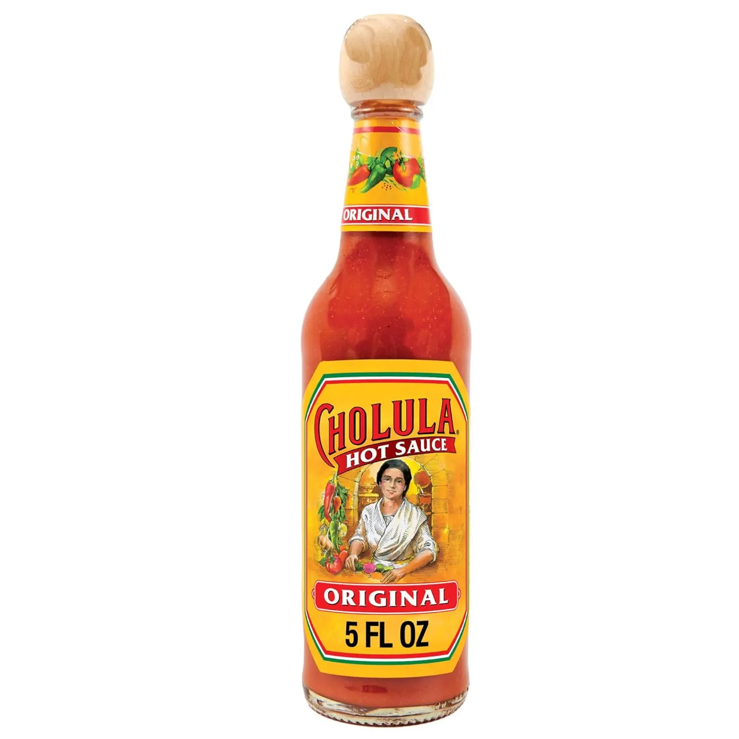 Cholula Original Hot Sauce - Product of Mexico, Low Fat Pepper Blend of Arbol & Piquin Peppers with Spices, Single Bottle for Eggs, Rice, Tacos, 5 fl oz