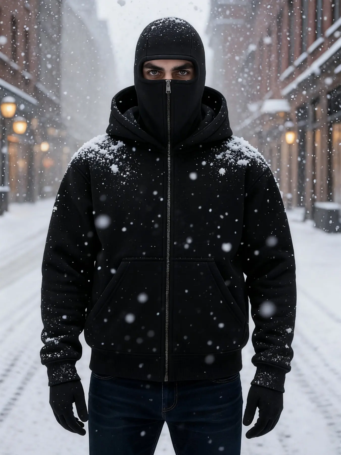 Men's Full Zipper Double Hooded Sweatshirt, Hoodie Sweatshirt, Loose Fit Fitness Jacket, Suitable for Outdoor & Daily Winter Wear - Non-stretch Fabric (hand Wash Only) - Ideal for Winter Activities