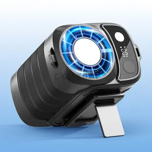 Rechargeable Cold Compress Waist Fan, 6000mAh Type-C Fast Charging, 3 in 1 Clip On Fan with 5 Speeds, LED Light, Power Bank, Digital Display, Portable Waist/Neck/Desk Fan for Construction, Hiking, Camping, Outdoor Work, Multifunctional Cooling Fan