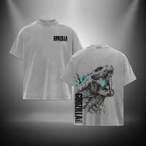 Godzilla King of the Monster Gojira Washed TShirt Toho Godzilla Verser Menswear Gift for movie fans Top Apparel Classic Oversized Seamless Simple Straight Man Clothes Cotton designer shirts