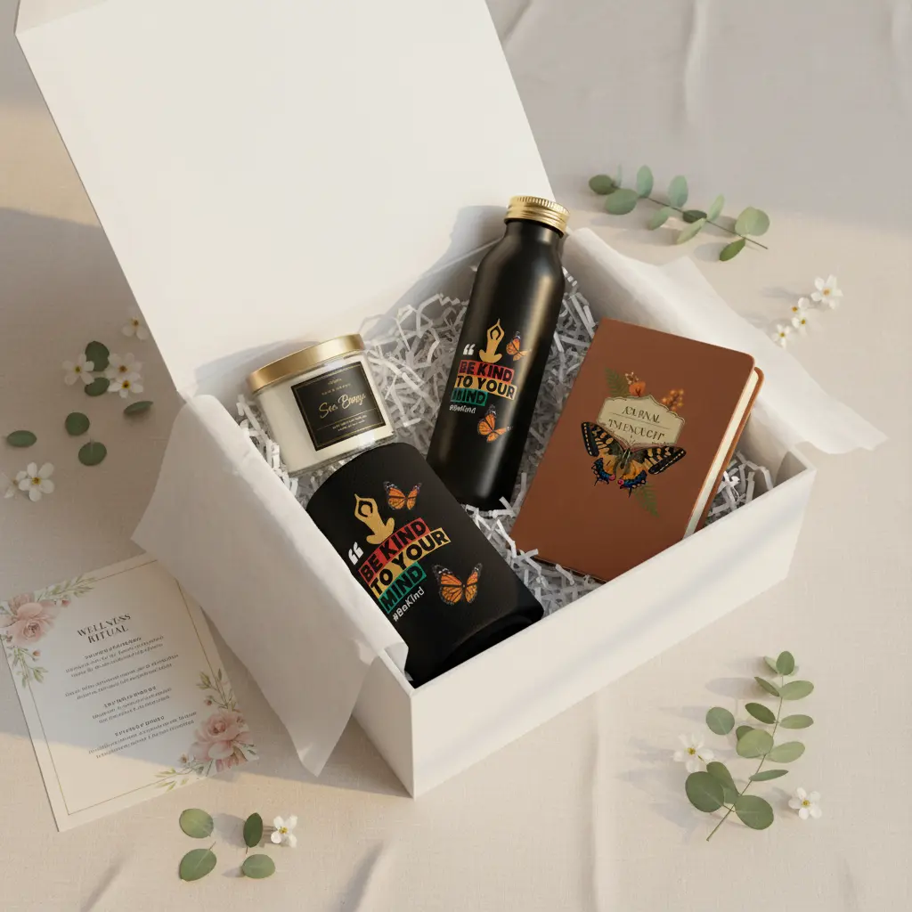 Clarity Box Packaged Wellness Gift Set - Unisex Scented Home Fragrance Kit with Journaling, Meditation, Soothing Self-Care, Stress Relief, Brain Health Support Items, Mental Reset Aid, Gift-Ready Presentation for Home Supplies, Festive Gifting
