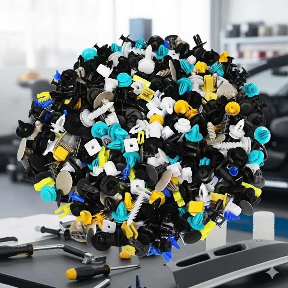 Universal Plastic Car Rivets & Nylon Trim Fasteners - Multi-Sizes & Colors for Easy Installation & Secure Fit. Perfect for Auto Interior/Exterior Customization, Repairs & Upgrades. Durable & Versatile Automotive Accessories.