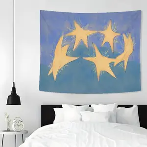Abstract Star Pattern Tapestry, 1 Count Bohemian Style Wall Hanging Tapestry, Wall Decor for Home Living Room Bedroom Dorm, Home Decor 2025, Design, Interior, Decoration Items