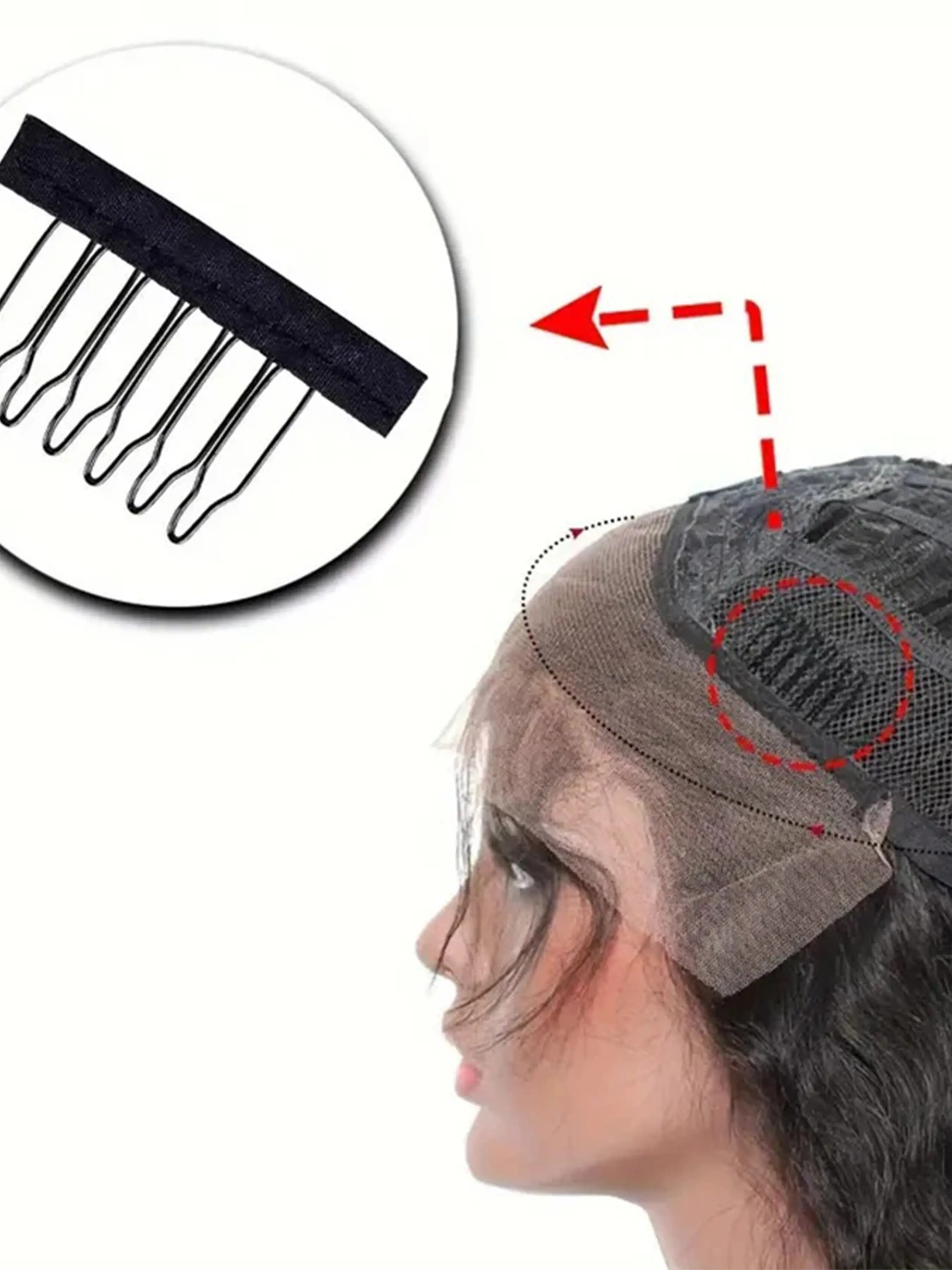 10-Pack Wig Spring Comb Net Hat Clips Fixed Mesh Bottom Hair Clip U-Shaped Clamp, Wig Dedicated Six-Pronged Clips, Hair Clip Set