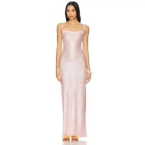Lovers and Friends Bria Sequin Maxi Dress in Baby Pink