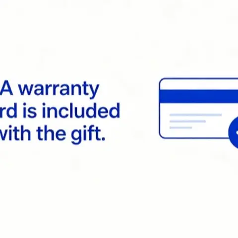 A warranty card is included with the gift.