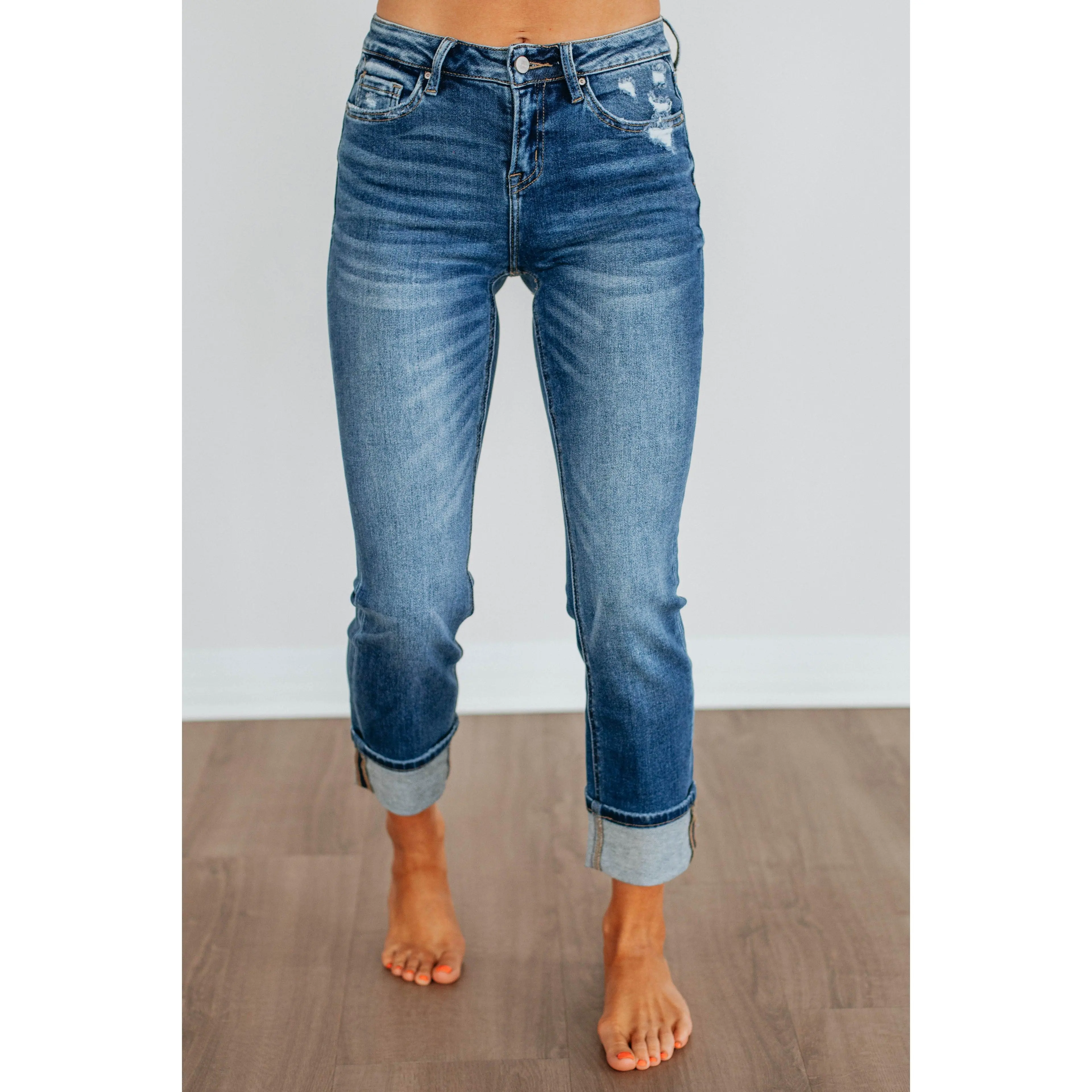 Women's Ellerie Mica Cuffed Jeans, Womenswear Bottom, Cotton-Spandex Blend Fabric