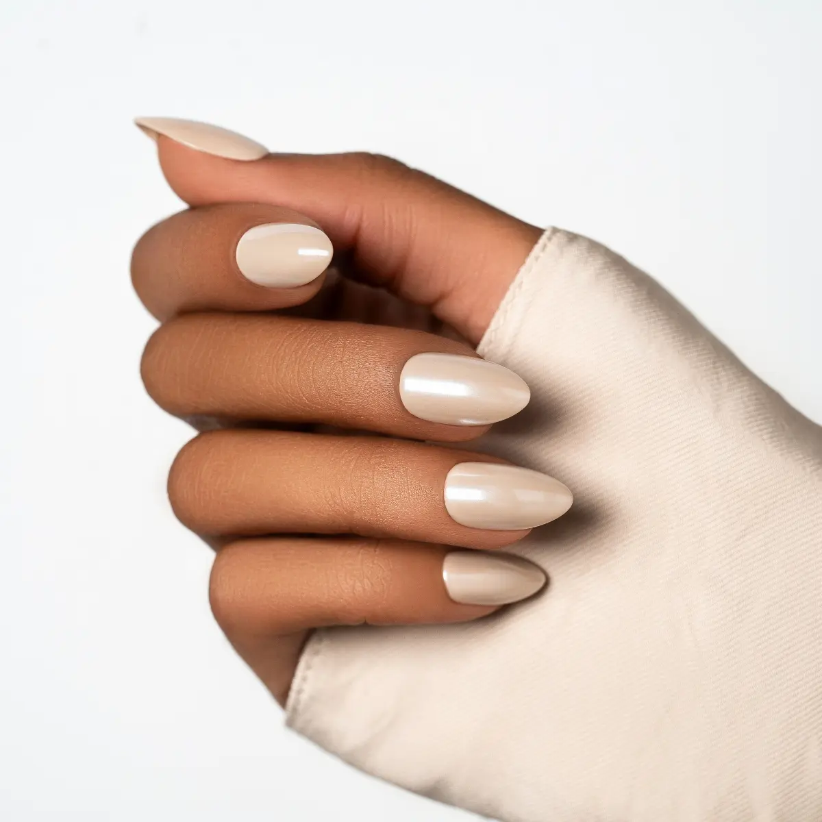 GLEO Press On NAILS Luxury Manicure Kit Short Almond, 30PCS with Nail Glue Set, High Quality, Full Coverage, Gel Top Coat, GLAZED TAUPE
