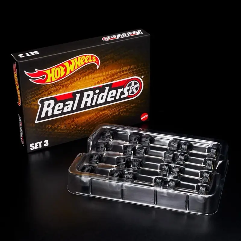 RLC Exclusive Real Riders 24 Wheels Pack - Set 3, Slotted Spokes, Random Treasure Trail Tires for Trail Riding & Off-Road Model Cars (6 Sets Included)