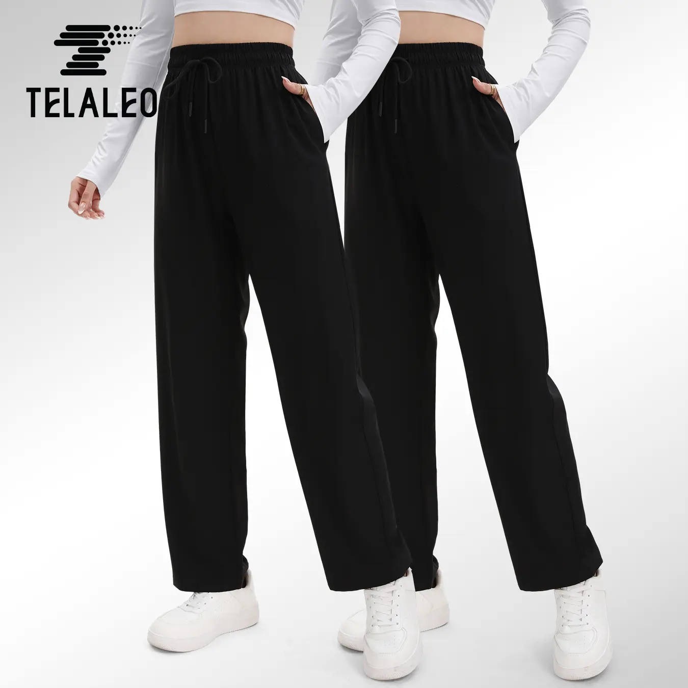 TELALEO Women's Quick Dry Breathable Woven Pants, Lightweight Loose Fit Bottoms for Outdoor Hiking, Travel, and Everyday Wear, Thin